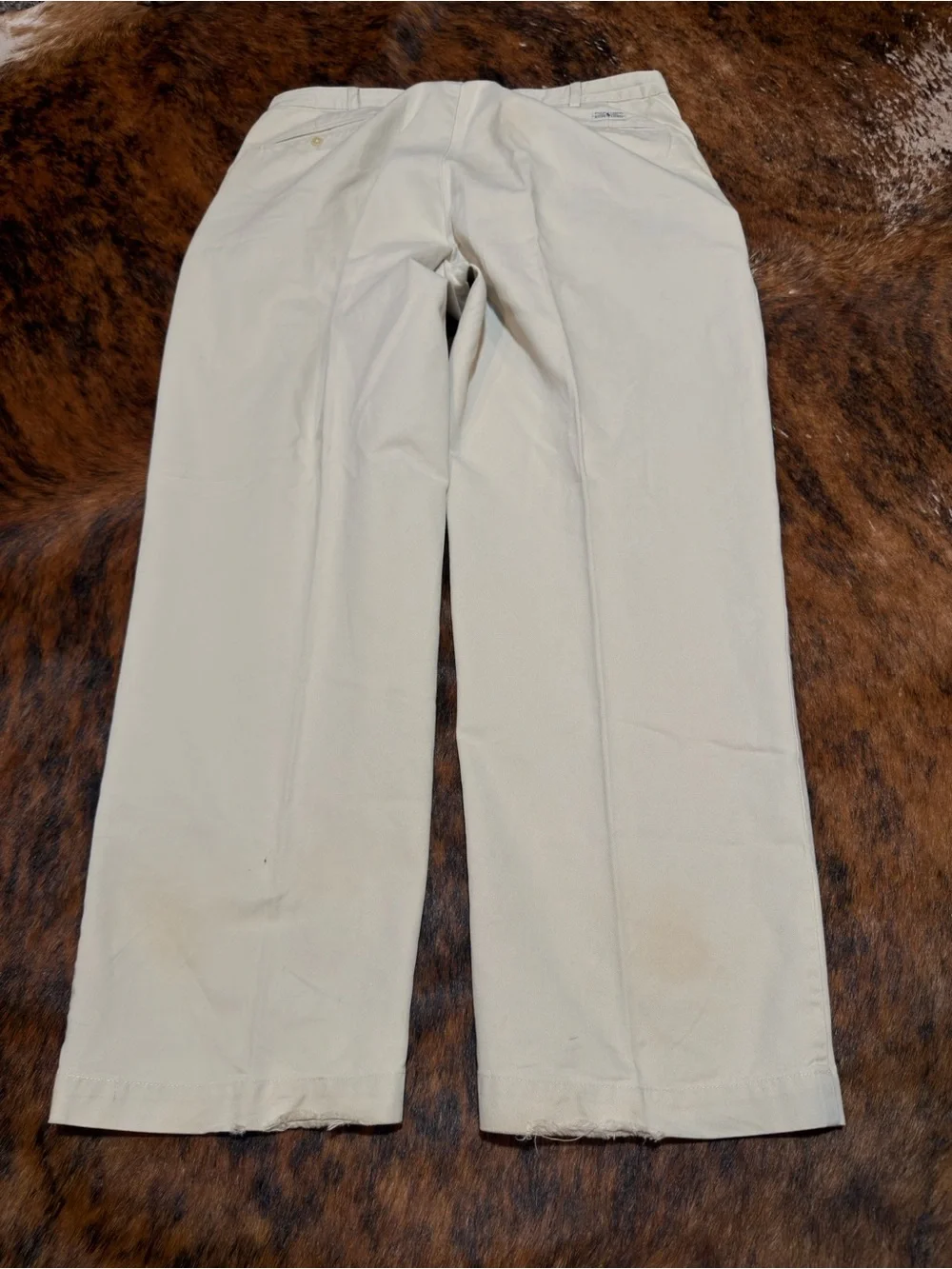 VTG Polo Ralph Lauren Andrew Pant Mens 38/30 Beige Pleated Classic Chino